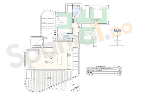 Plantegning penthouse leilighet