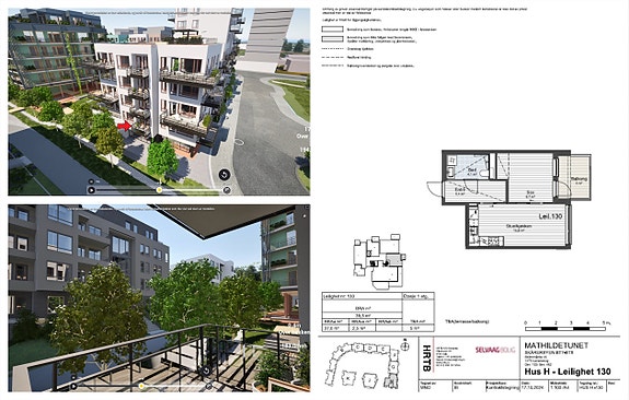 Salg av kontraktsposisjon | Ny, lekker 2-roms selveierleilighet. Sørvendt balkong. Lav dok.avg. Est. ferdig nov 26 - jan 27.