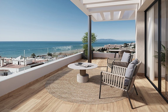 Ny leilighet kun 100 meter fra stranden | Terrasse | 20 min fra Málaga sentrum