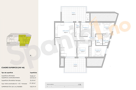 Penthouse med 4 soverom