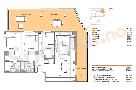 Plantegning av leiligheten