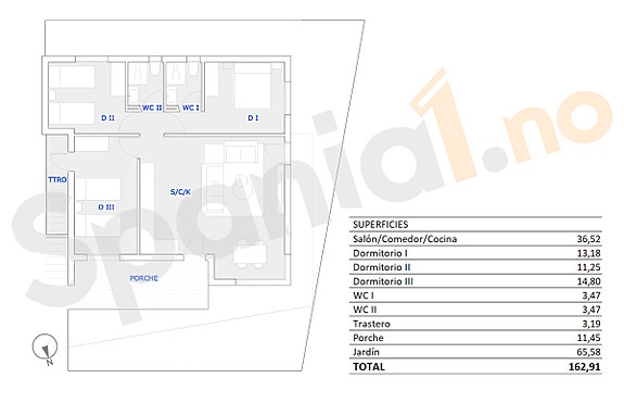 Plantegning av leiligheten