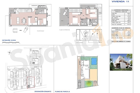 Ny villa med 3 soverom, takterrasse og privat basseng - 500 meter fra stranden