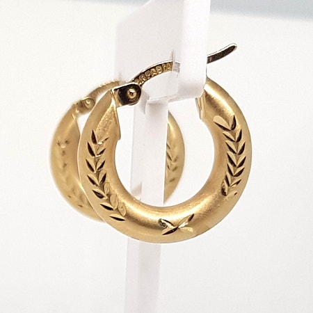 Gull creoler med mønster, vintage