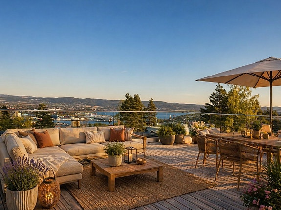 Ny lekker funkisbolig med utleiedel | usjenert 44 kvm takterrasse med rekkverk i glass | panoramautsikt