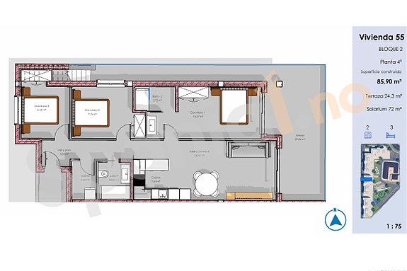 Ny toppleilighet med 3 soverom, stor takterrasse og gode fellesfasiliteter - Parkering og bod