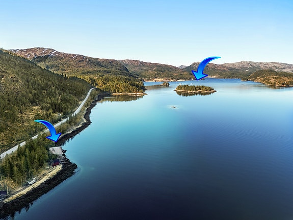 Velkommen til Furuholmen, presentert av EiendomsMegler 1 v/ Jonny Grønbeck. Foto: Jimmy SEO.