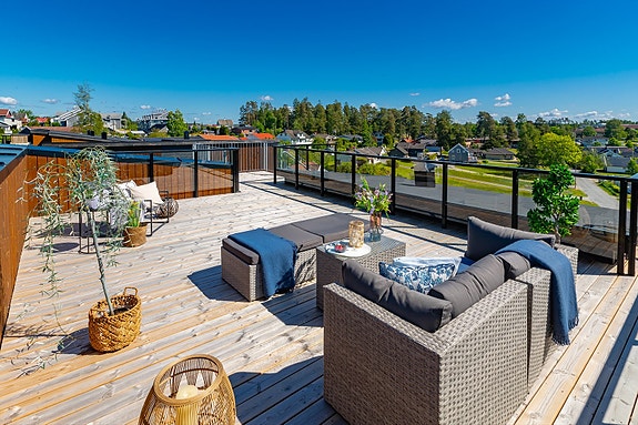 Stor flott egen takterrasse