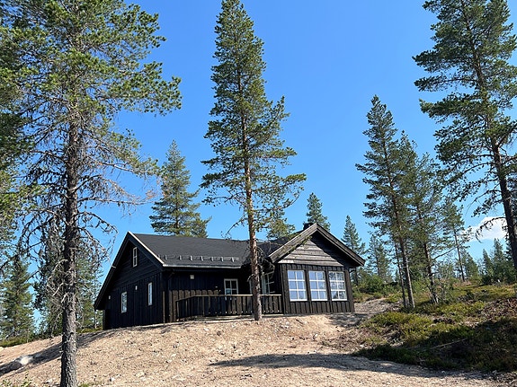 Privatmegleren ved Morten Liavaag har gleden av å presentere denne innholdsrike familiehytta med tre soverom og mulighet for hems beliggende på Lygna. Bildet er ikke av selve hytta.
