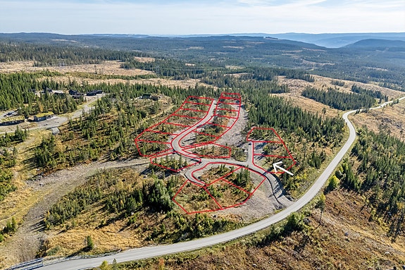 Markert område tomten ligger i feltet.