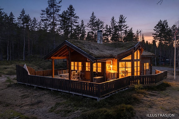 Hytte ved golfbanen - Ai redigert