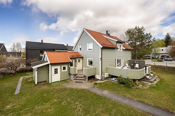 Velkommen til Oldervegen 12B. Flott enebolig i et populært enboligområde på Charlottenlund. Foto: Stian Hatling.