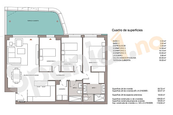 Moderne leilighet med 3 soverom | Stor terrasse | Attraktive fellesfasiliteter | Nær golf og strand