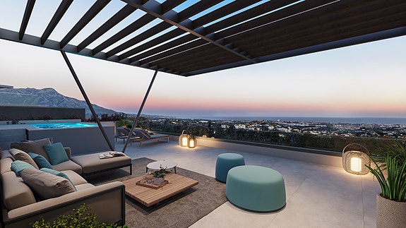 Luksuriøs penthouse med panoramautsikt mot havet | 136 m² terrasse | Benahavís