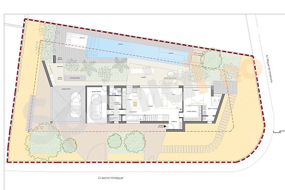 Plantegning hovedplan og hage