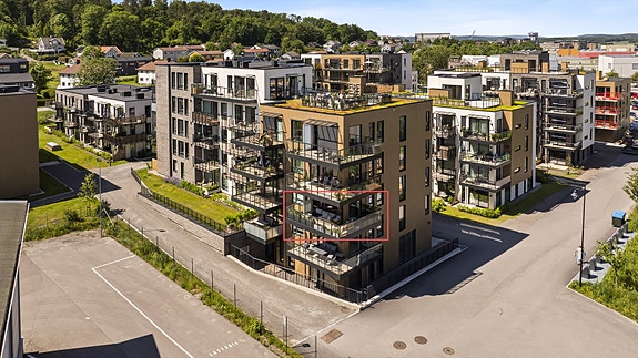 Nordvik Tønsberg v/Christoffer Kvalshaugen har gleden av å presentere denne attraktiv og moderne 3-roms i Teieparken fra 2024! (Foto: Magik)