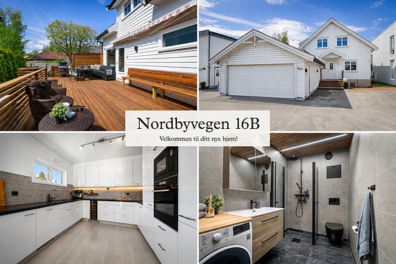 Enebolig med leilighet i kjeller - dobbelgarasje - attraktiv beliggenhet på Nordbymoen - 5 sov - 3 bad - bra standard, Jessheim
