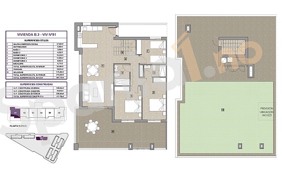 Plantegning hjørne penthouse
