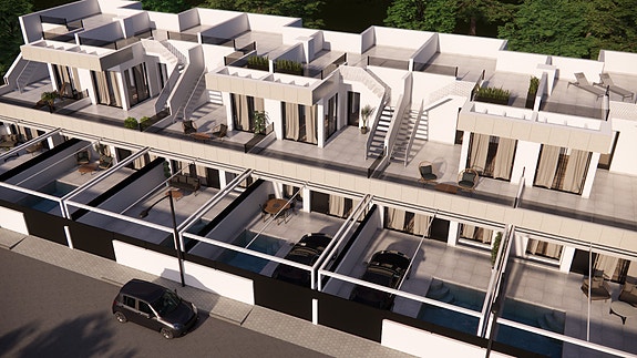 Moderne rekkehus | 3 sov og 2 bad | Stor uteplass | Mulighet for basseng og takterrasse