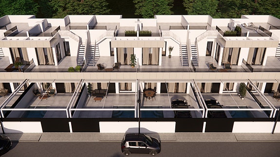 Moderne rekkehus | 3 sov og 2 bad | Stor uteplass | Mulighet for basseng og takterrasse