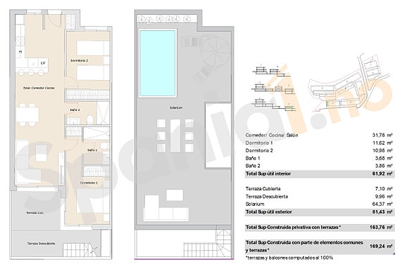 Sørvendt hjørnetoppleilighet med 2 soverom og 81 m² privat takterrasse