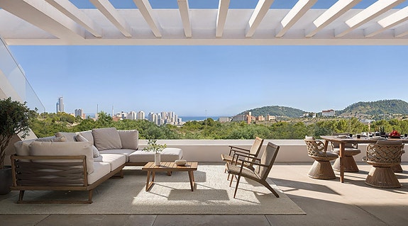 Ny leilighet med 3 soverom | 46 m² terrasse og havutsikt | Flotte fellesområder i Finestrat