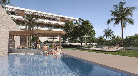 Ny leilighet med 3 soverom | 46 m² terrasse og havutsikt | Flotte fellesområder i Finestrat