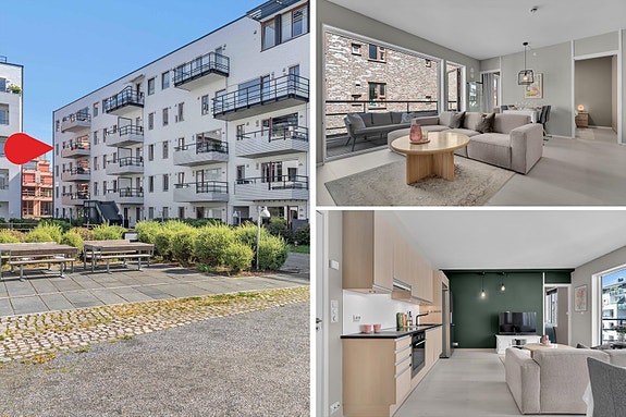 Velkommen til Blokkhusgata 10! En lys og tiltalende 3-roms leilighet med en gjennomtenkt planløsning i fjerde etasje. Foto: Thomas Heimdal.
