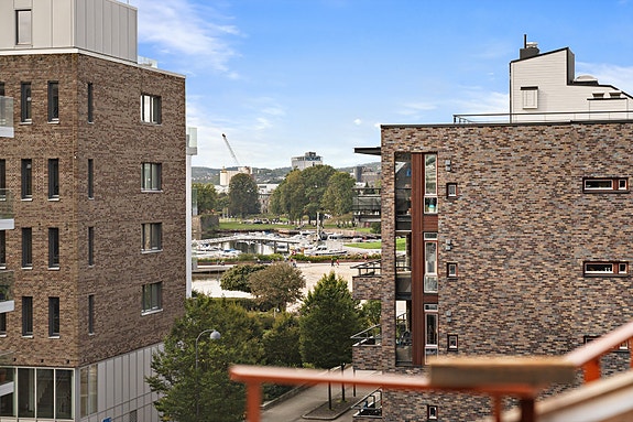 Nydelig utsikt til Bystranda fra leiligheten