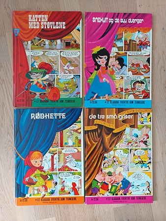 Vintage tegneserie eventyr bøker utgitt 1974