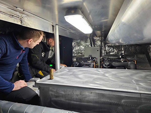 Mounting of PingMe system on fishing vessel