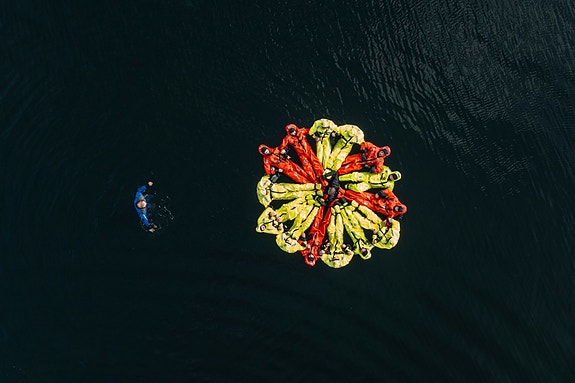 Dronebilde av sjøøvelse