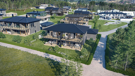 Flott plassert, ingen hus foran huset,  illustrasjon