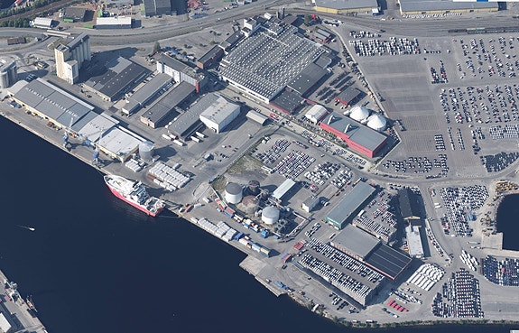 Verksted sett fra luften