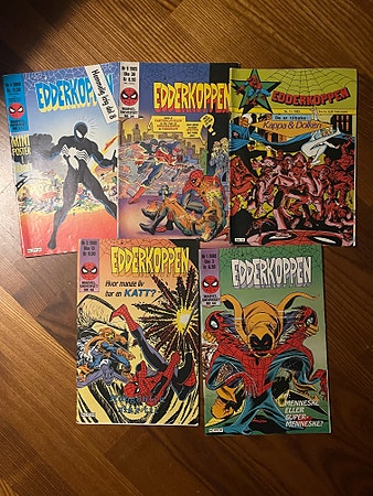 Vintage Edderkoppen tegneserie blader fra 80 tallet