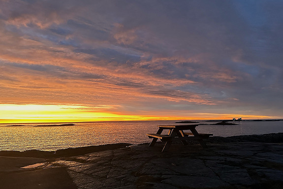 Homborsund fyr, sett fra Kalvehageneset