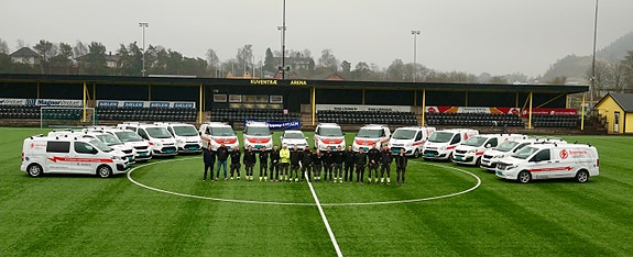 En del av laget samlet.