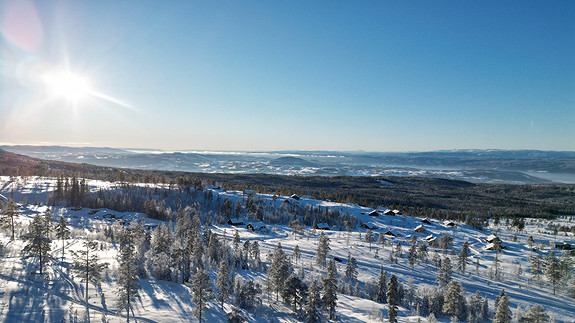 Utsikt fra Sprangåsen, vårt siste utbygde hyttefelt