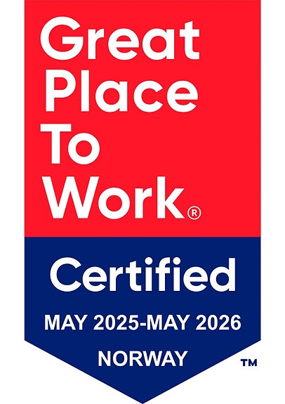 I mai 2025 ble vi sertifisert Great Place to Work bedrift. Vi er stolte av det gode arbeidsmiljøet som vi har bygget opp, og de fantastiske ansatte som bidrar til SAR er en god arbeidsplass.