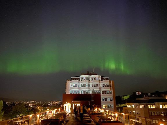 Last year on our sunny rooftop terrace at the Oslo office, a concert from a local band ended with an unexpected visit from the northern lights!