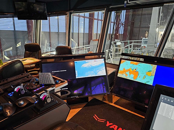 PingMe user interface on the bridge of a fishing vessel