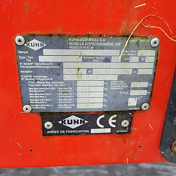 Kuhn Primor 5570M m/kraftforbeholder