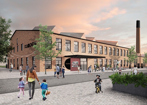 Illustrasjon av teaterhuset Kloden teater, når ferdigbygd