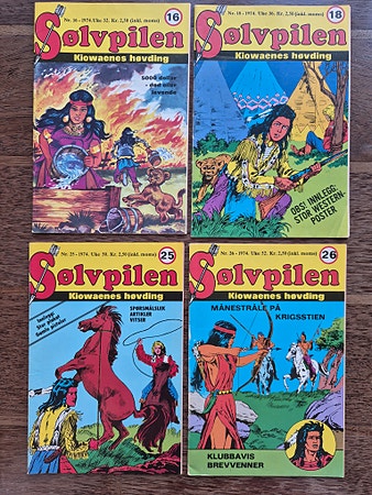 Vintage tegneserie: 4× Sølvpilen 1974, selges samlet