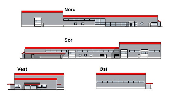 Skisse av vårt nye bygg. Innflytting rundt desember 2025. Adressen er Nye Monoddveien 5 (Tidligere Brødrene Dahl).