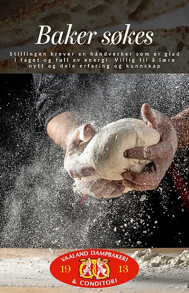 Fagutdannet baker søkes