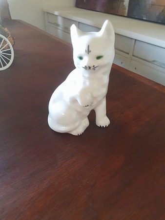 Vintage katten figur i porselen