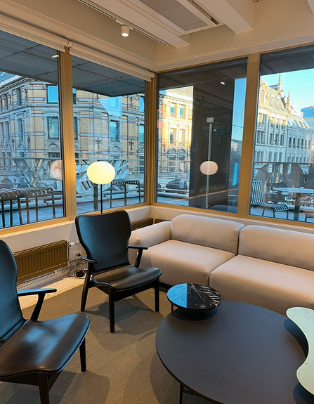 Lounge-område på kontoret i Oslo