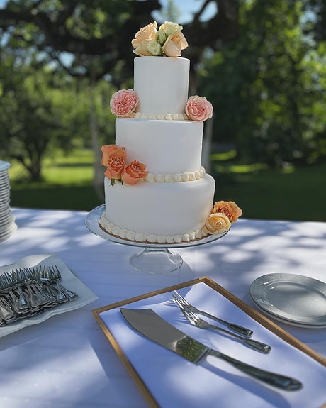 Bryllupskake i hagen