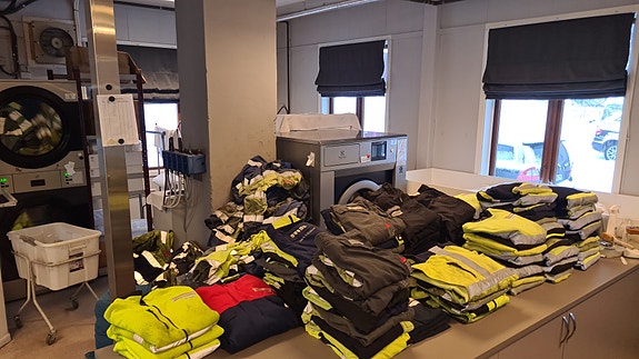 Her foregår vask og behandling av arbeidstøy